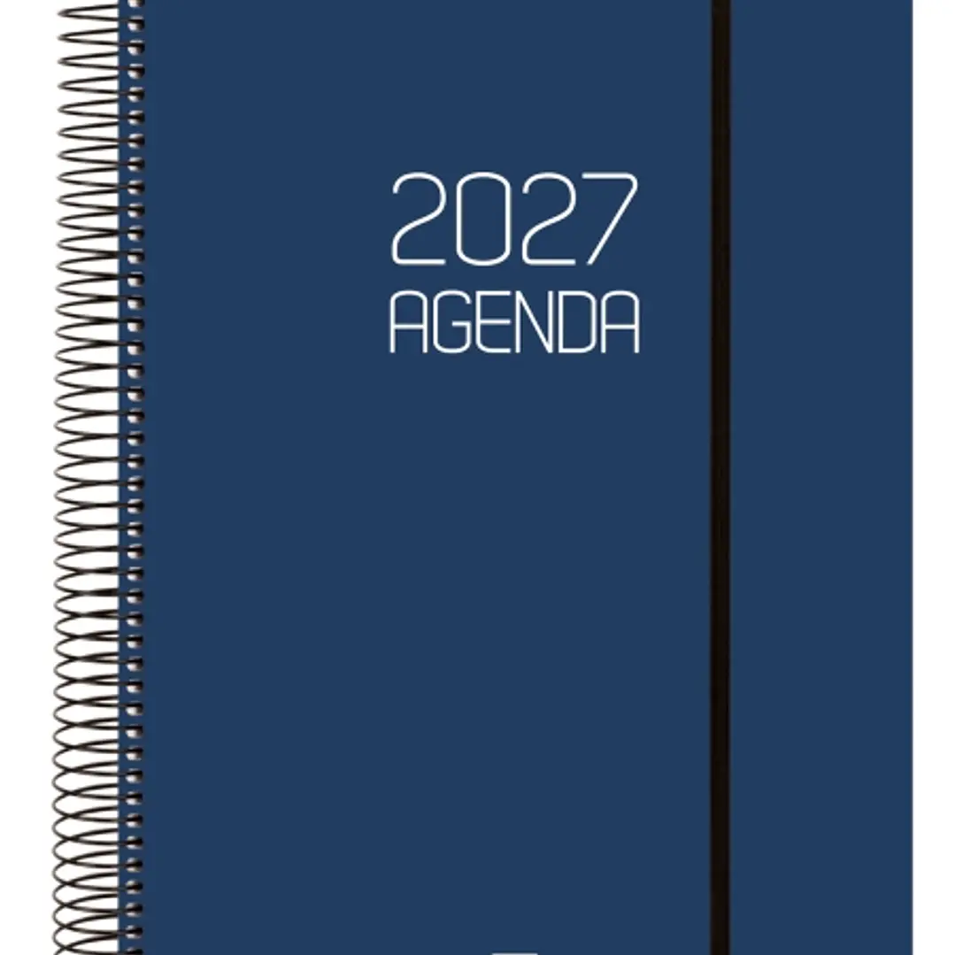 Finocam Espiral Basics Opaque Agenda - Anual 2027 - 1 Dia por Pagina - Formato E40 - 210x297mm - Espiral - Tapa de Polipropileno - Esquinas Microperfo 1
