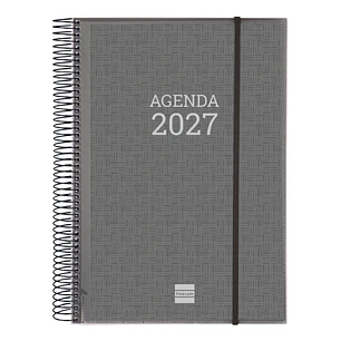 Finocam Espiral Basics Personalizable Agenda - Anual 2027 - 1 Dia por Pagina - Formato E40 - 210x297mm - Espiral - Tapa de Polipropileno - Esquinas Mi