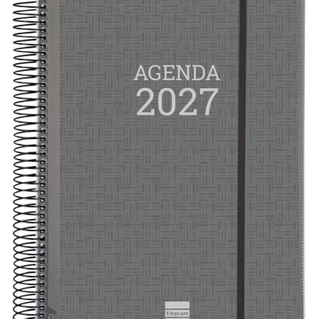 Finocam Espiral Basics Personalizable Agenda - Anual 2027 - 1 Dia por Pagina - Formato E40 - 210x297mm - Espiral - Tapa de Polipropileno - Esquinas Mi 1