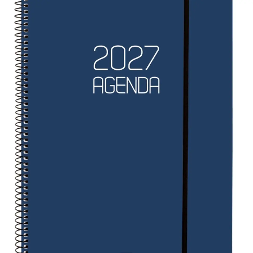 Finocam Espiral Basics Opaque Agenda - Anual 2027 - Semana Vista Horizontal - Formato E40 - 210x297mm - Espiral - Tapa de Polipropileno - Esquinas Mic 1