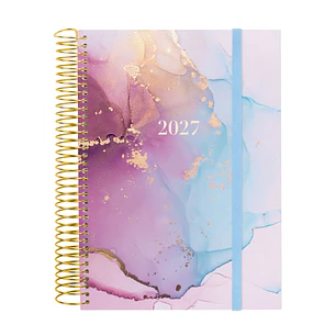 Finocam Trendy Design Collection Goldy Agenda - Anual 2027 - 1 Dia por Pagina - Formato E10 - 155x212mm - Espiral - Tapa de Polipropileno - Esquinas M