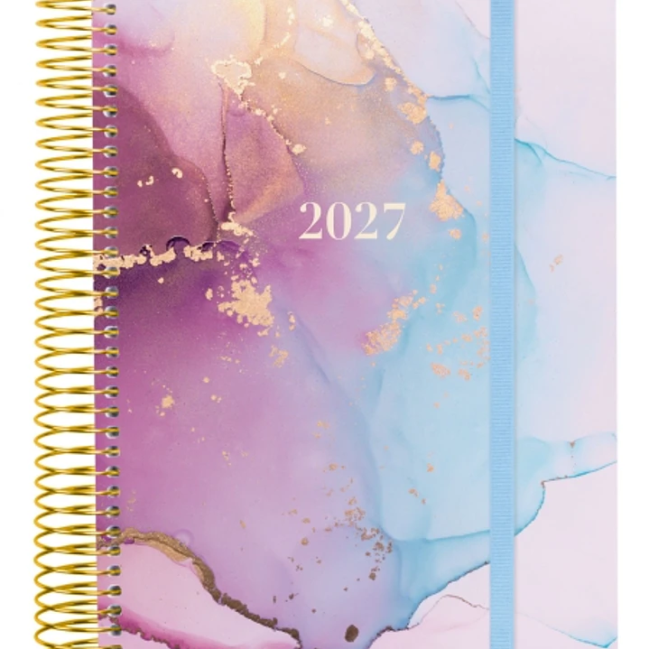 Finocam Trendy Design Collection Goldy Agenda - Anual 2027 - 1 Dia por Pagina - Formato E10 - 155x212mm - Espiral - Tapa de Polipropileno - Esquinas M 1
