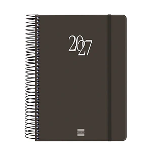 Finocam Espiral Basics My Agenda - Anual 2027 - 1 Dia por Pagina - Formato E10 - 155x212mm - Espiral - Tapa Dura de Carton Forrado - Esquinas Microper