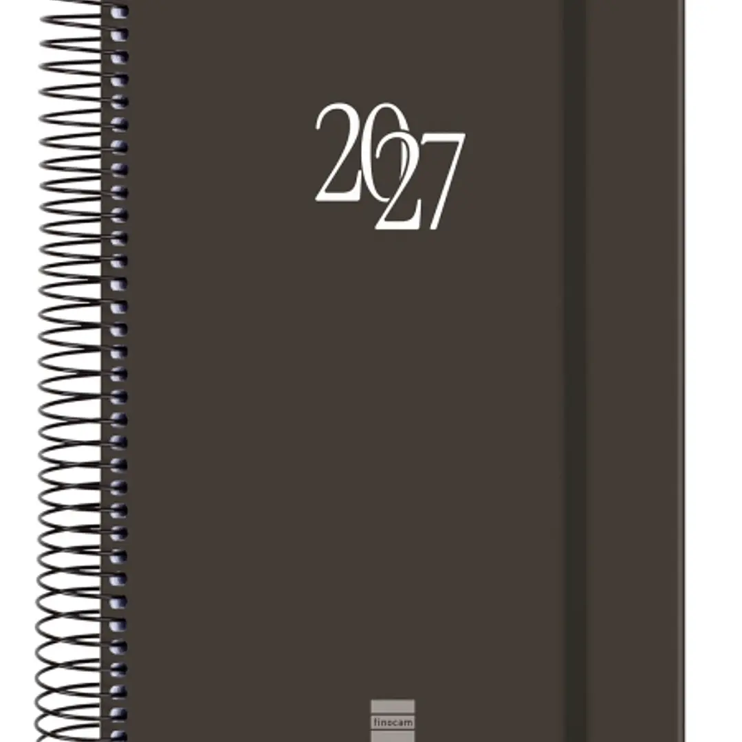 Finocam Espiral Basics My Agenda - Anual 2027 - 1 Dia por Pagina - Formato E10 - 155x212mm - Espiral - Tapa Dura de Carton Forrado - Esquinas Microper 1