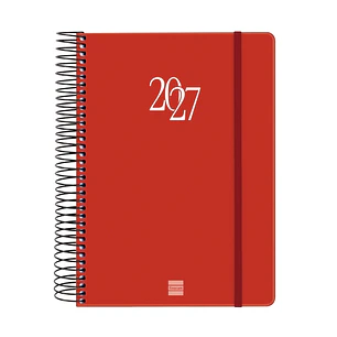 Finocam Espiral Basics My Agenda - Anual 2027 - 1 Dia por Pagina - Formato E10 - 155x212mm - Espiral - Tapa Dura de Carton Forrado - Esquinas Microper