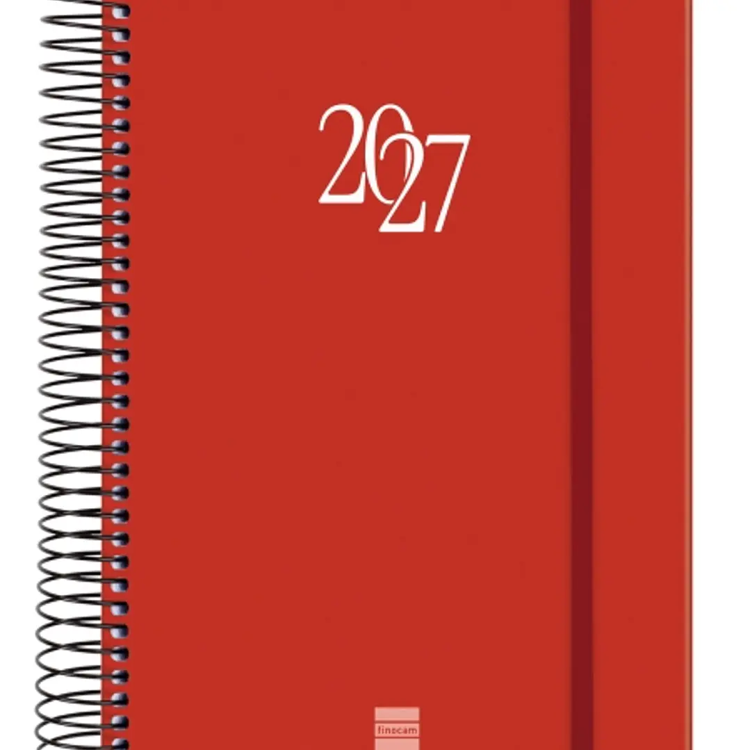 Finocam Espiral Basics My Agenda - Anual 2027 - 1 Dia por Pagina - Formato E10 - 155x212mm - Espiral - Tapa Dura de Carton Forrado - Esquinas Microper 1