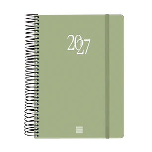 Finocam Espiral Basics My Agenda - Anual 2027 - 1 Dia por Pagina - Formato E10 - 155x212mm - Espiral - Tapa Dura de Carton Forrado - Esquinas Microper