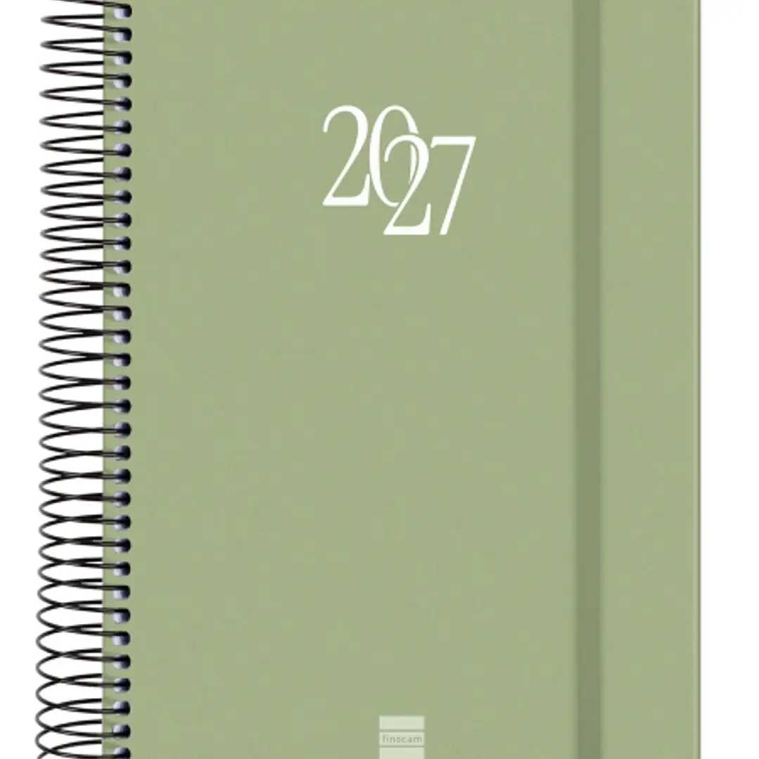 Finocam Espiral Basics My Agenda - Anual 2027 - 1 Dia por Pagina - Formato E10 - 155x212mm - Espiral - Tapa Dura de Carton Forrado - Esquinas Microper 1