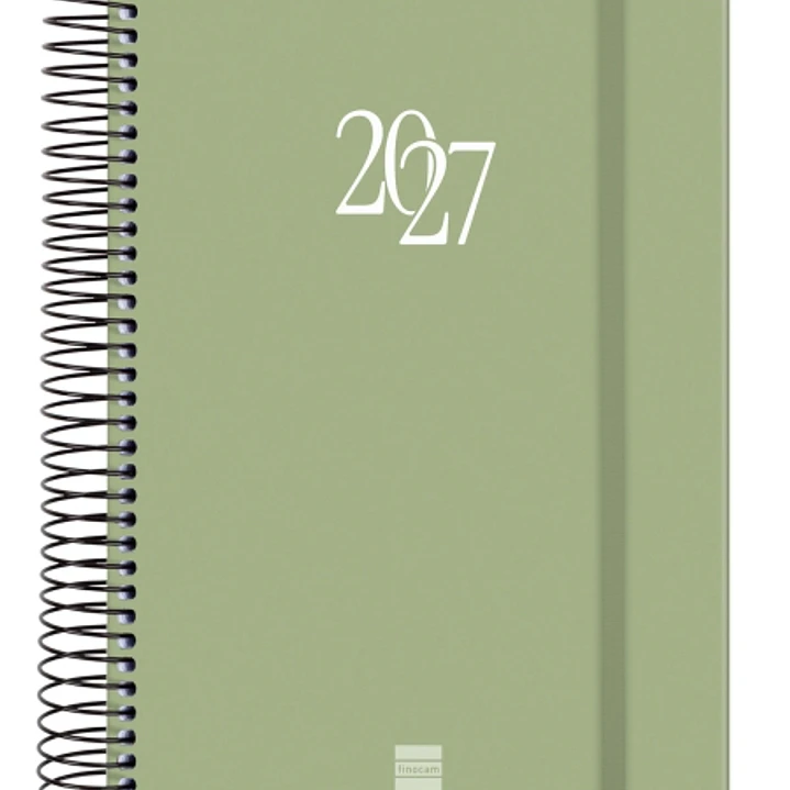 Finocam Espiral Basics My Agenda - Anual 2027 - 1 Dia por Pagina - Formato E10 - 155x212mm - Espiral - Tapa Dura de Carton Forrado - Esquinas Microper 1