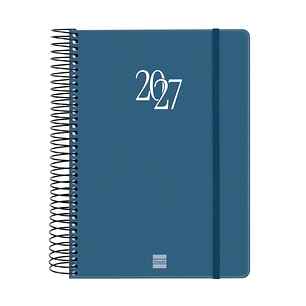 Finocam Espiral Basics My Agenda - Anual 2027 - 1 Dia por Pagina - Formato E10 - 155x212mm - Espiral - Tapa Dura de Carton Forrado - Esquinas Microper