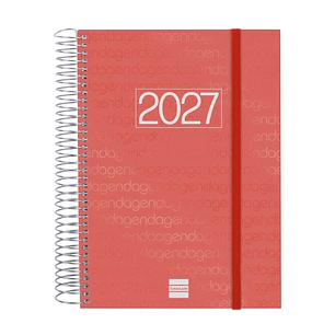 Finocam Espiral Basics Year Agenda - Anual 2027 - 1 Dia por Pagina - Formato E10 - 155x212mm - Espiral - Tapa de Polipropileno - Esquinas Microperfora