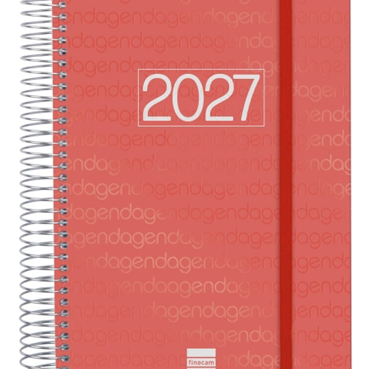 Finocam Espiral Basics Year Agenda - Anual 2027 - 1 Dia por Pagina - Formato E10 - 155x212mm - Espiral - Tapa de Polipropileno - Esquinas Microperfora 1