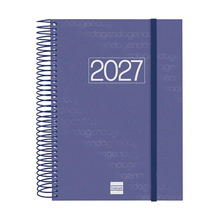 Finocam Espiral Basics Year Agenda - Anual 2027 - 1 Dia por Pagina - Formato E10 - 155x212mm - Espiral - Tapa de Polipropileno - Esquinas Microperfora