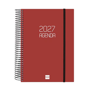 Finocam Espiral Basics Opaque Agenda - Anual 2027 - 1 Dia por Pagina - Formato E10 - 155x212mm - Espiral - Tapa de Polipropileno - Esquinas Microperfo