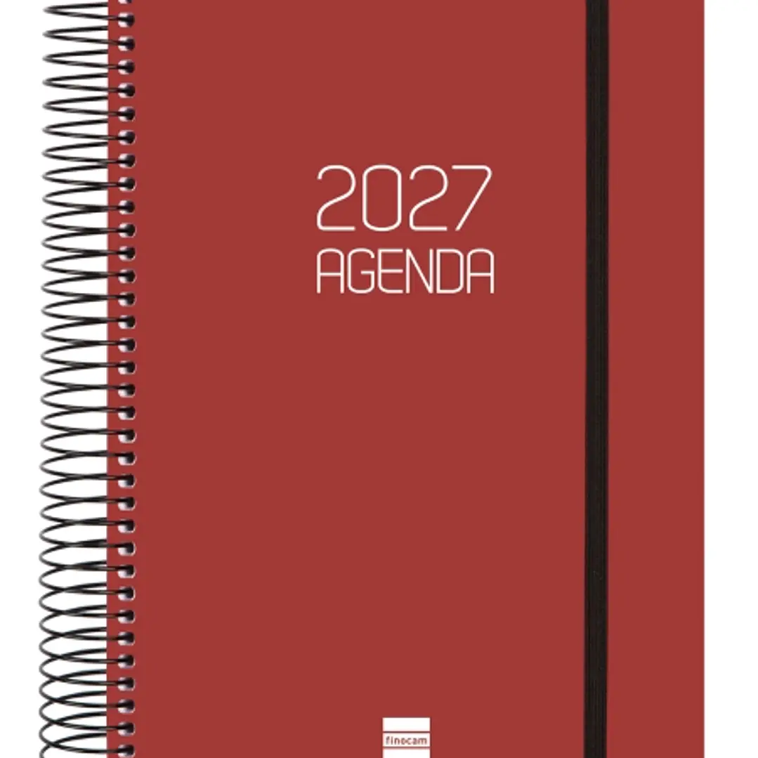 Finocam Espiral Basics Opaque Agenda - Anual 2027 - 1 Dia por Pagina - Formato E10 - 155x212mm - Espiral - Tapa de Polipropileno - Esquinas Microperfo 1