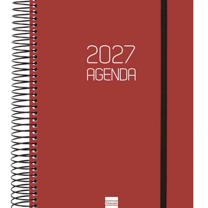 Finocam Espiral Basics Opaque Agenda - Anual 2027 - 1 Dia por Pagina - Formato E10 - 155x212mm - Espiral - Tapa de Polipropileno - Esquinas Microperfo 1