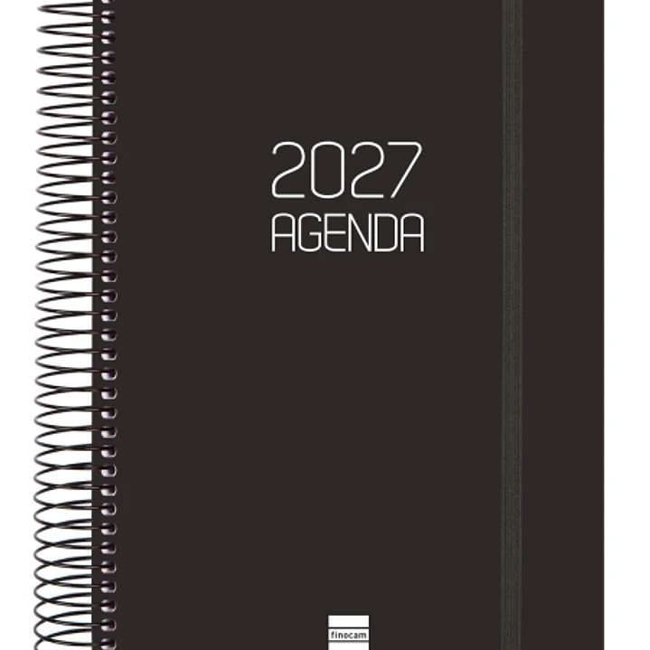 Finocam Espiral Basics Opaque Agenda - Anual 2027 - 1 Dia por Pagina - Formato E10 - 155x212mm - Espiral - Tapa de Polipropileno - Esquinas Microperfo 1