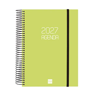 Finocam Espiral Basics Opaque Agenda - Anual 2027 - 1 Dia por Pagina - Formato E10 - 155x212mm - Espiral - Tapa de Polipropileno - Esquinas Microperfo