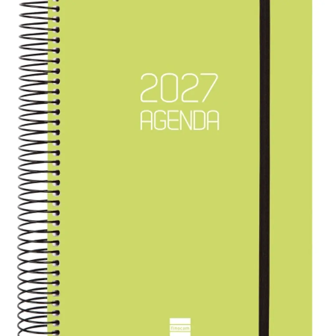 Finocam Espiral Basics Opaque Agenda - Anual 2027 - 1 Dia por Pagina - Formato E10 - 155x212mm - Espiral - Tapa de Polipropileno - Esquinas Microperfo 1