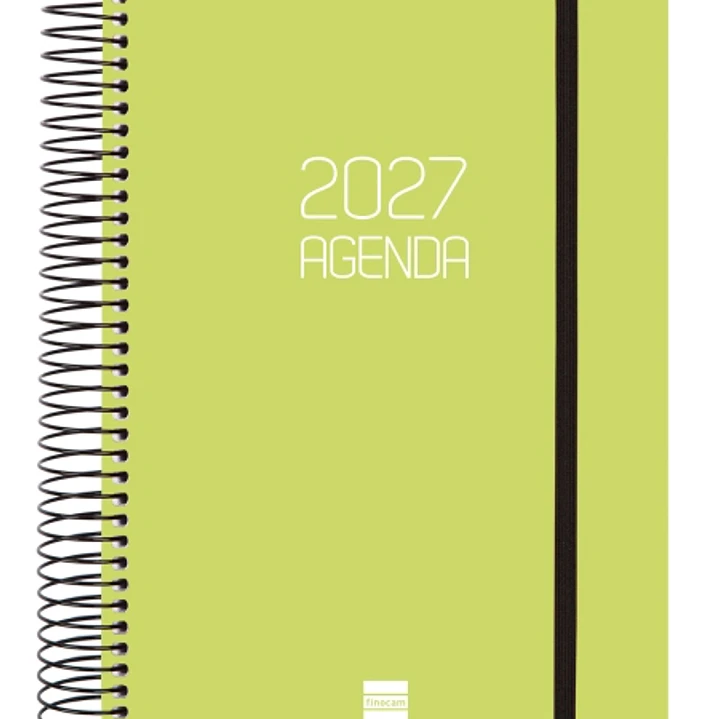 Finocam Espiral Basics Opaque Agenda - Anual 2027 - 1 Dia por Pagina - Formato E10 - 155x212mm - Espiral - Tapa de Polipropileno - Esquinas Microperfo 1