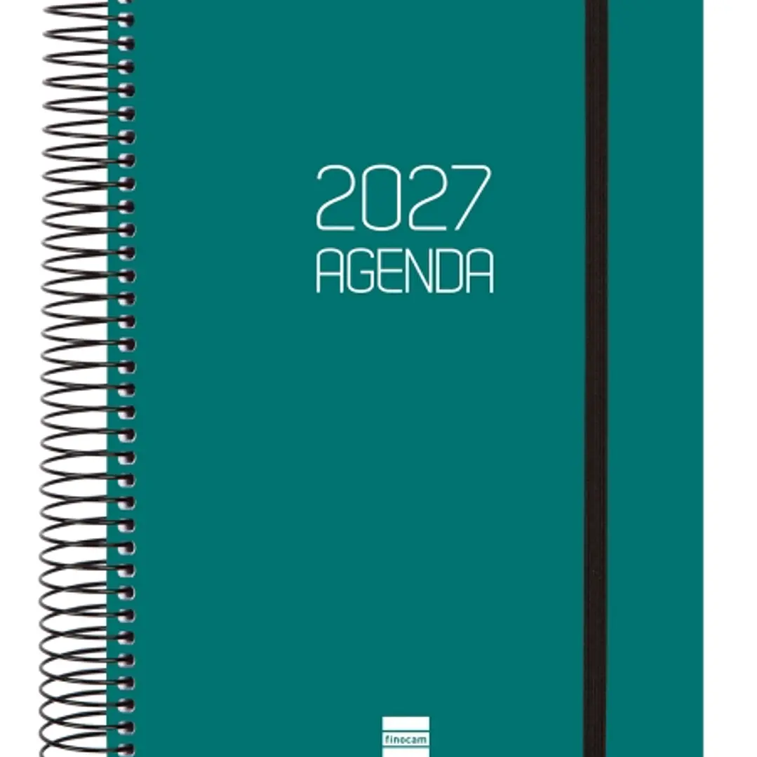 Finocam Espiral Basics Opaque Agenda - Anual 2027 - 1 Dia por Pagina - Formato E10 - 155x212mm - Espiral - Tapa de Polipropileno - Esquinas Microperfo 1