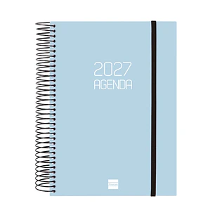 Finocam Espiral Basics Opaque Agenda - Anual 2027 - 1 Dia por Pagina - Formato E10 - 155x212mm - Espiral - Tapa de Polipropileno - Esquinas Microperfo