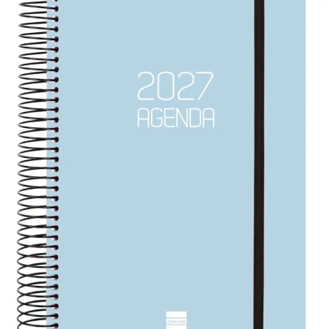 Finocam Espiral Basics Opaque Agenda - Anual 2027 - 1 Dia por Pagina - Formato E10 - 155x212mm - Espiral - Tapa de Polipropileno - Esquinas Microperfo 1
