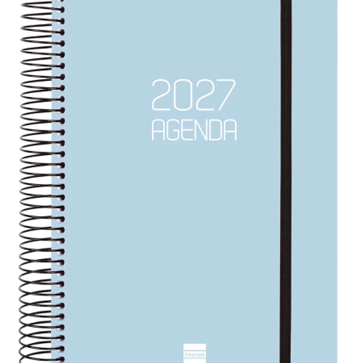 Finocam Espiral Basics Opaque Agenda - Anual 2027 - 1 Dia por Pagina - Formato E10 - 155x212mm - Espiral - Tapa de Polipropileno - Esquinas Microperfo 1