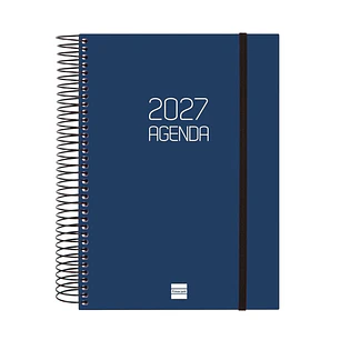Finocam Espiral Basics Opaque Agenda - Anual 2027 - 1 Dia por Pagina - Formato E10 - 155x212mm - Espiral - Tapa de Polipropileno - Esquinas Microperfo