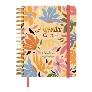 Finocam Talkual Version Agenda - Anual 2027 - Semana Vista Horizontal - 155x217mm - Espiral Doble - Tapa Dura - Goma Elastica - Papel de 90g/m2 - Cint