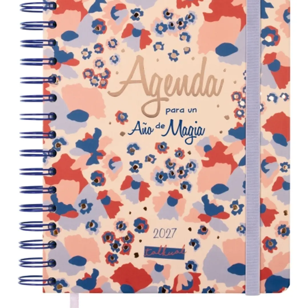 Finocam Talkual Magia Agenda - Anual 2027 - Semana Vista Horizontal - 155x217mm - Espiral Doble - Tapa Dura - Goma Elastica - Papel de 90g/m2 - Cinta  1