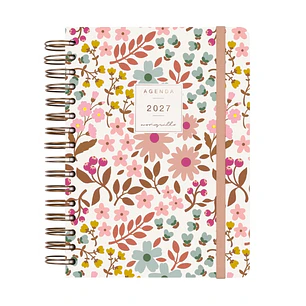 Finocam Moniquilla Agenda - Anual 2027 - 1 Dia por Pagina - Formato E10 - 155x212mm - Espiral Doble - Tapa Dura de Carton Forrado - Esquinas Microperf