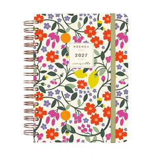 Finocam Moniquilla Agenda - Anual 2027 - 1 Dia por Pagina - Formato E10 - 155x212mm - Espiral Doble - Tapa Dura de Carton Forrado - Esquinas Microperf