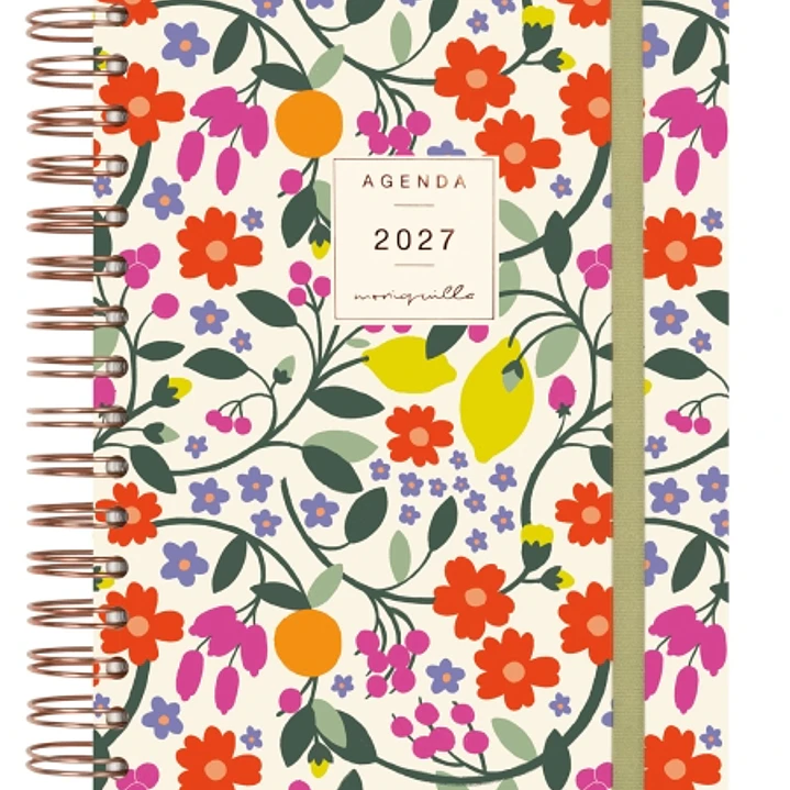 Finocam Moniquilla Agenda - Anual 2027 - 1 Dia por Pagina - Formato E10 - 155x212mm - Espiral Doble - Tapa Dura de Carton Forrado - Esquinas Microperf 1