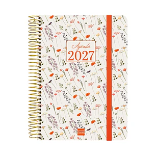 Finocam Cloe Agenda - Anual 2027 - 1 Dia por Pagina - Formato E10 - 155x212mm - Espiral - Tapa Dura de Carton Forrado - Esquinas Microperforadas - Pap