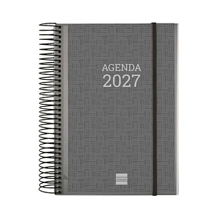 Finocam Espiral Basics Personalizable Agenda - Anual 2027 - 1 Dia por Pagina - Formato E10 - 155x212mm - Espiral - Tapa de Polipropileno - Esquinas Mi