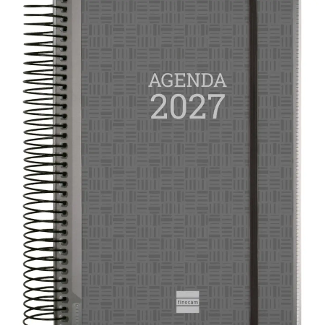 Finocam Espiral Basics Personalizable Agenda - Anual 2027 - 1 Dia por Pagina - Formato E10 - 155x212mm - Espiral - Tapa de Polipropileno - Esquinas Mi 1