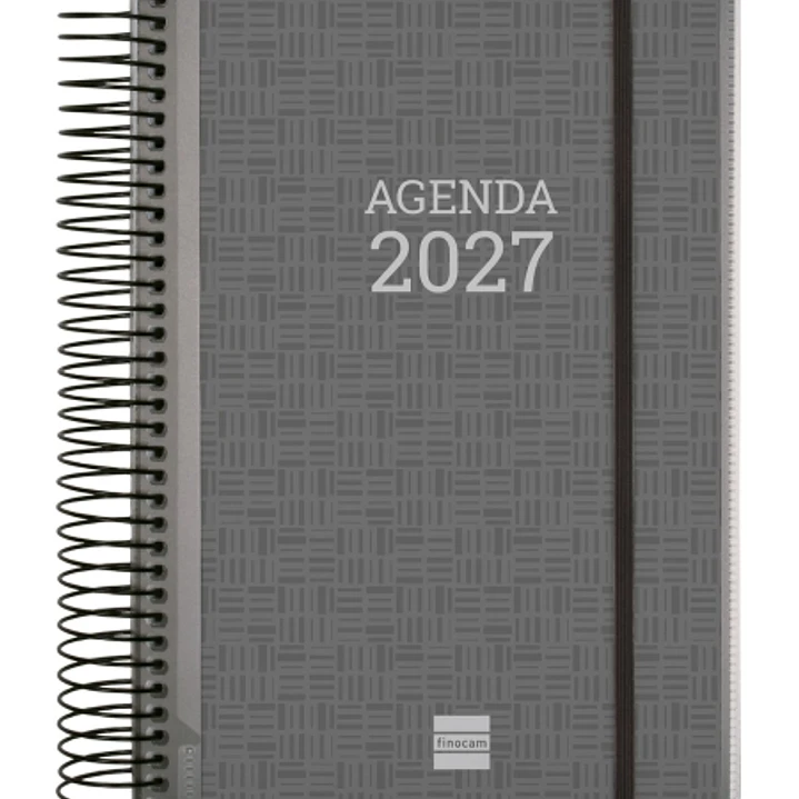 Finocam Espiral Basics Personalizable Agenda - Anual 2027 - 1 Dia por Pagina - Formato E10 - 155x212mm - Espiral - Tapa de Polipropileno - Esquinas Mi 1