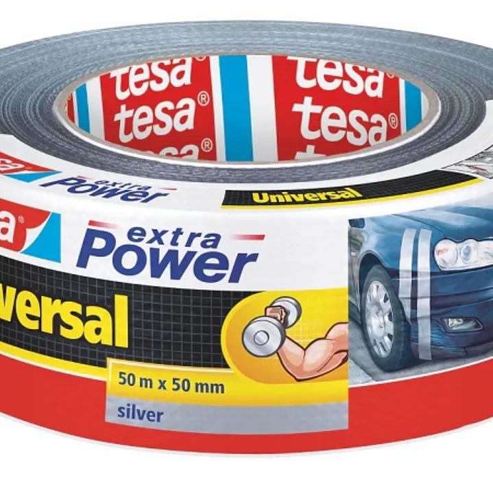 Tesa Extra Power Universal Cinta Adhesiva Americana Multiusos 50mm x 50 Metros - Fuerte Poder de Pegado - Se Rompe Facilmente con la Mano - Resistente 1