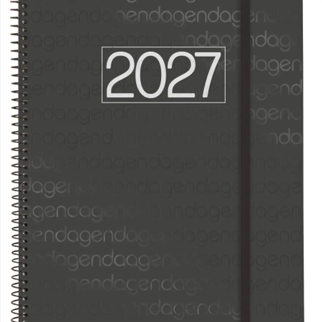 Finocam Espiral Basics Year Agenda - Anual 2027 - Semana Vista Horizontal - Formato E40 - 210x297mm - Espiral - Tapa de Polipropileno - Esquinas Micro 1