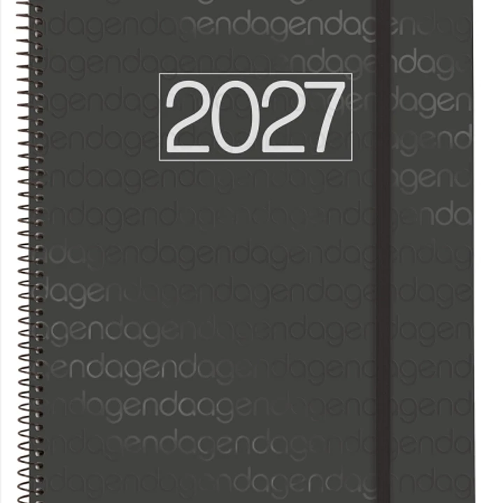Finocam Espiral Basics Year Agenda - Anual 2027 - Semana Vista Horizontal - Formato E40 - 210x297mm - Espiral - Tapa de Polipropileno - Esquinas Micro 1