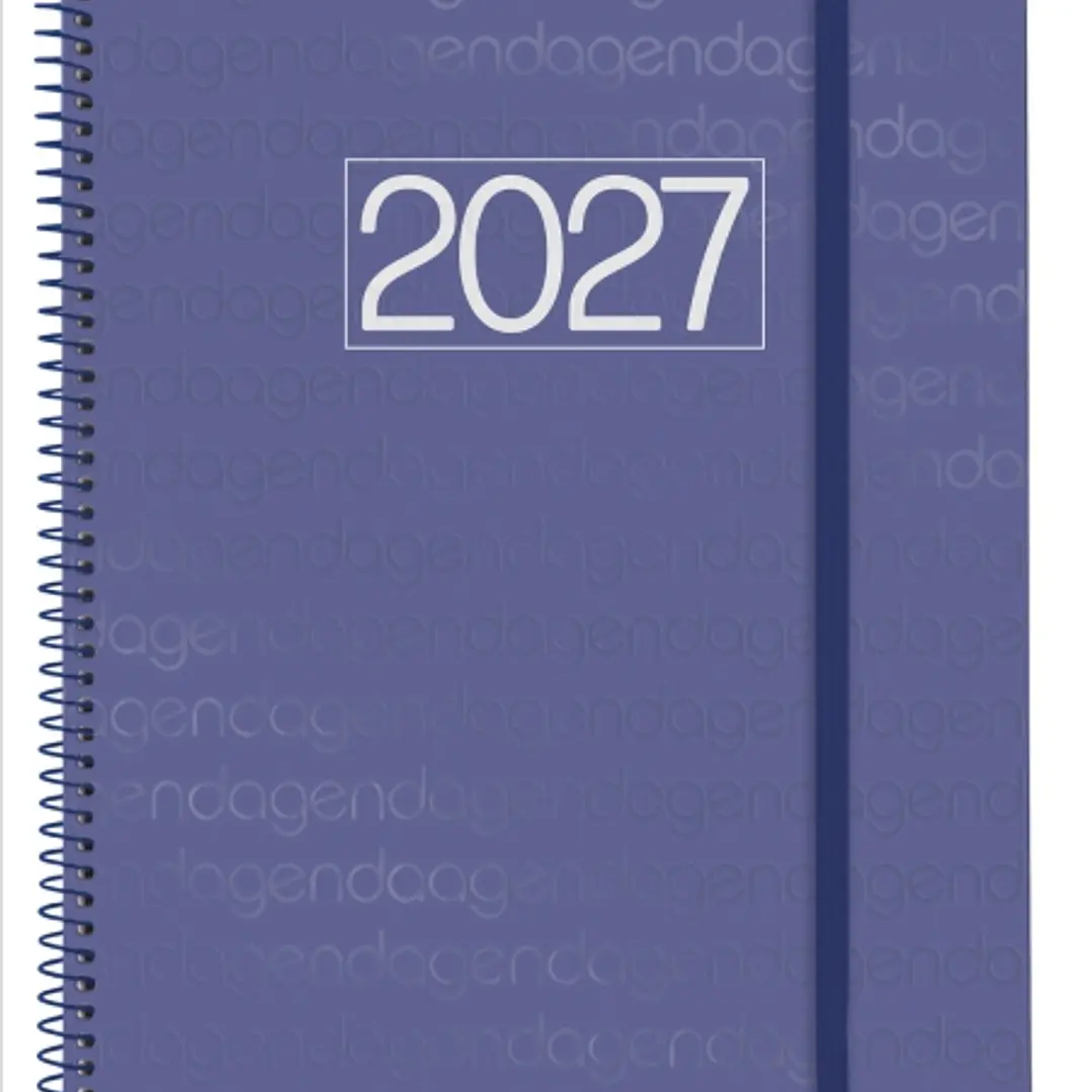 Finocam Espiral Basics Year Agenda - Anual 2027 - Semana Vista Horizontal - Formato E40 - 210x297mm - Espiral - Tapa de Polipropileno - Esquinas Micro 1