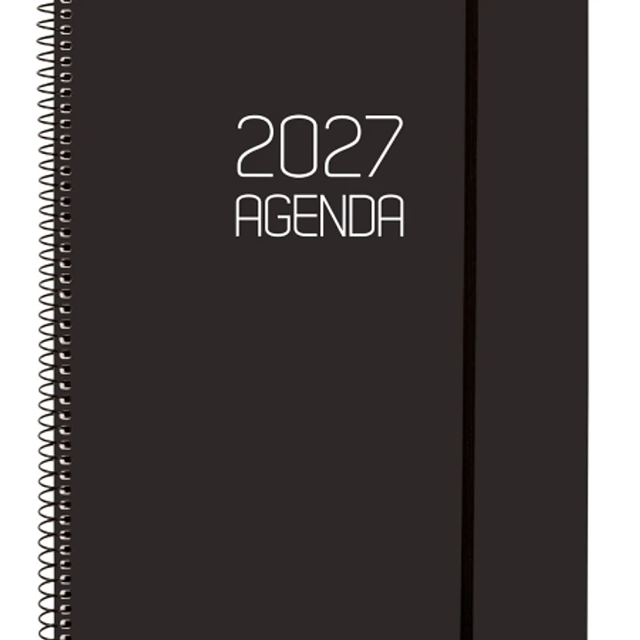 Finocam Espiral Basics Opaque Agenda Profesional - Anual 2027 - Semana Vista Vertical - Formato E40 - 210x297mm - Espiral - Tapa de Polipropileno - Es 1