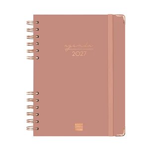 Finocam Espiral Trendy Alma Agenda - Anual 2027 - 1 Dia por Pagina - Formato E10 - 155x212mm - Espiral - Tapa Dura de Carton Forrado - Esquinas Microp