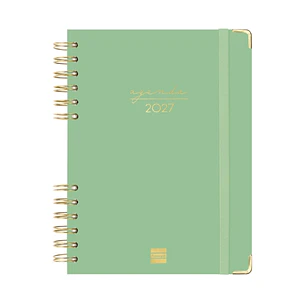 Finocam Espiral Trendy Alma Agenda - Anual 2027 - 1 Dia por Pagina - Formato E10 - 155x212mm - Espiral - Tapa Dura de Carton Forrado - Esquinas Microp