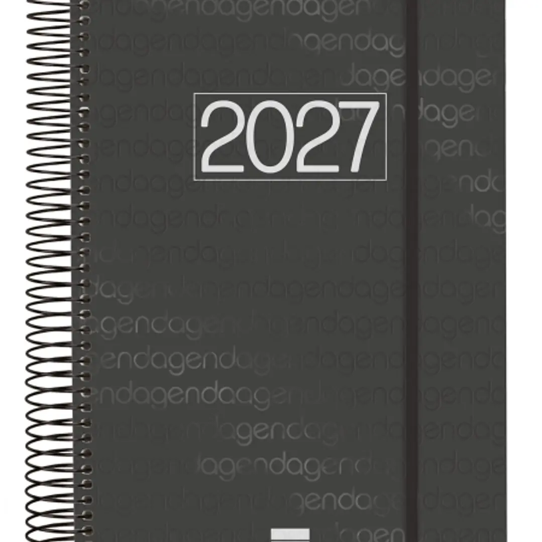 Finocam Espiral Basics Year Agenda - Anual 2027 - 1 Dia por Pagina - Formato E11 - 165x242mm - Espiral - Tapa de Polipropileno - Esquinas Microperfora 1