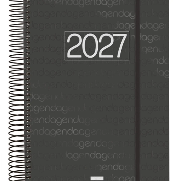 Finocam Espiral Basics Year Agenda - Anual 2027 - 1 Dia por Pagina - Formato E11 - 165x242mm - Espiral - Tapa de Polipropileno - Esquinas Microperfora 1