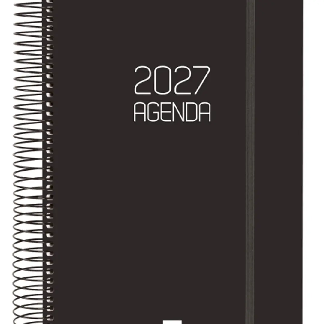 Finocam Espiral Basics Opaque Agenda - Anual 2027 - 1 Dia por Pagina - Formato E11 - 165x242mm - Espiral - Tapa de Polipropileno - Esquinas Microperfo 1