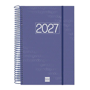 Finocam Espiral Basics Year Agenda - Anual 2027 - 1 Dia por Pagina - Formato E11 - 165x242mm - Espiral - Tapa de Polipropileno - Esquinas Microperfora