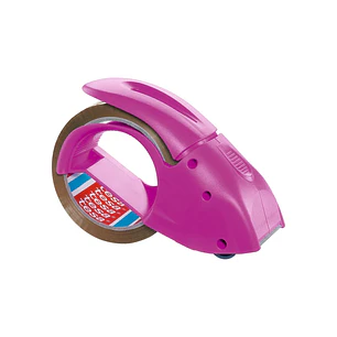 Tesa Pack'n'Go Pack de Precintadora + 1 Rollo de Precinto 66mm x 50 Metros - Color Rosa